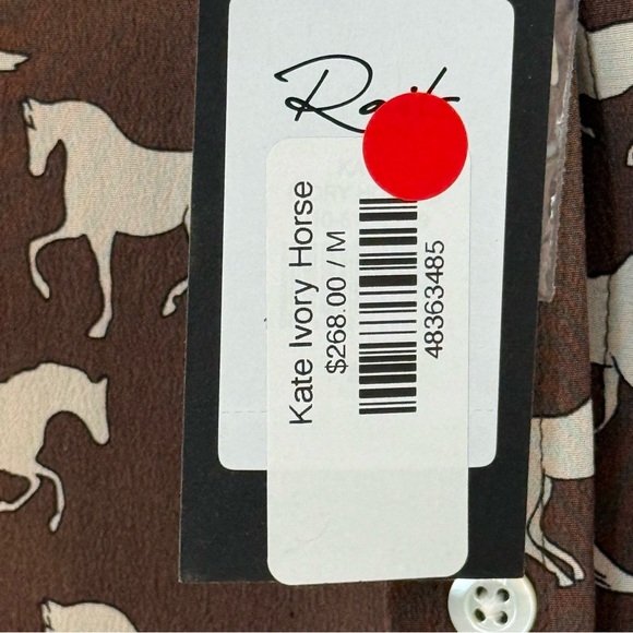 Rails "Kate" Silk Brown Horse Print Button Up Blouse M NWT ($268) - Picture 7 of 12